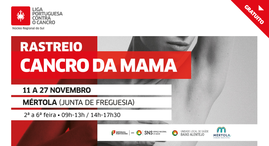 RASTREIO GRATUITO DO CANCRO DA MAMA – MUNICÍPIO DE MÉRTOLA